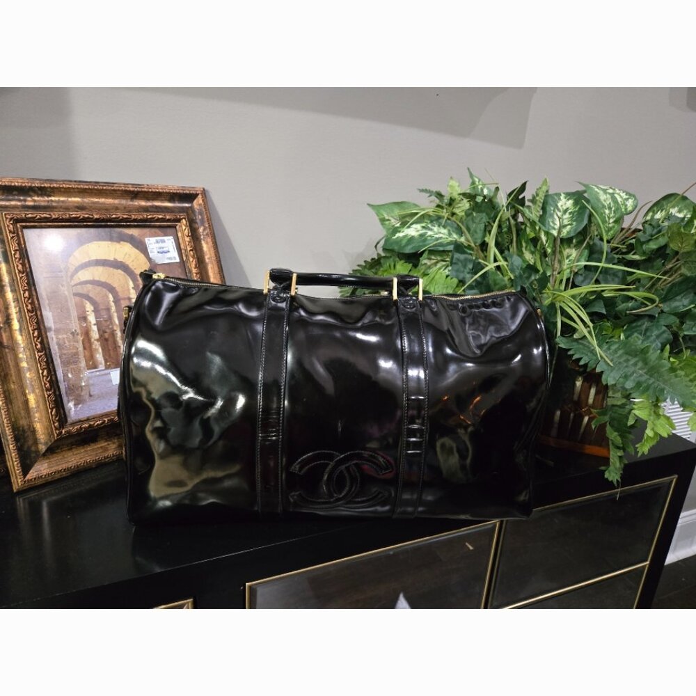 VGC Authentic Chanel Patent Leather Timeless Weekender